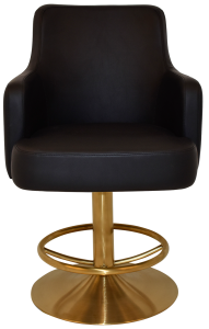 TRUMP GAMING STOOL DISC BRASS + VINYL BLACK