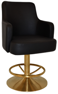 TRUMP GAMING STOOL DISC BRASS + VINYL BLACK