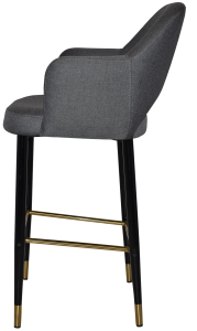 ALBURY SIDE STOOL 750MM - Arms Metal Blk Brass