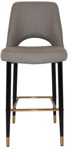 ALBURY SIDE STOOL 750MM - No Arms Metal Blk Brass