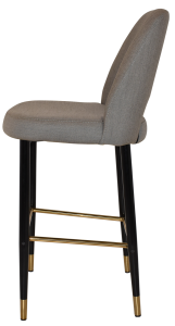 ALBURY SIDE STOOL 750MM - No Arms Metal Blk Brass