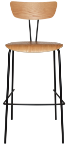 IRUN STOOL 740MM - METAL BLACK/OAK