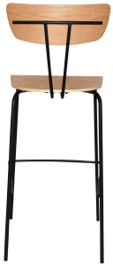 IRUN STOOL 740MM - METAL BLACK/OAK